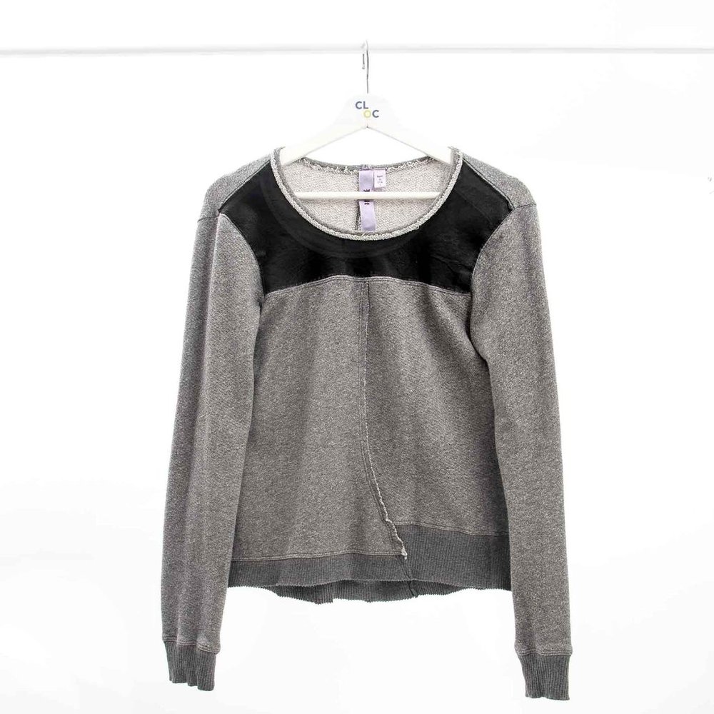 Wilt Grey Sweatshirt with Leather Yoke